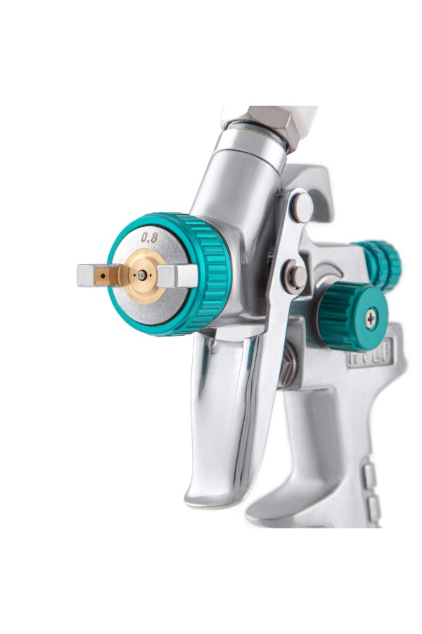 Краскораспылитель AG 810 HVLP, гравитационный, сопло 0.8 мм и 1 мм Stels