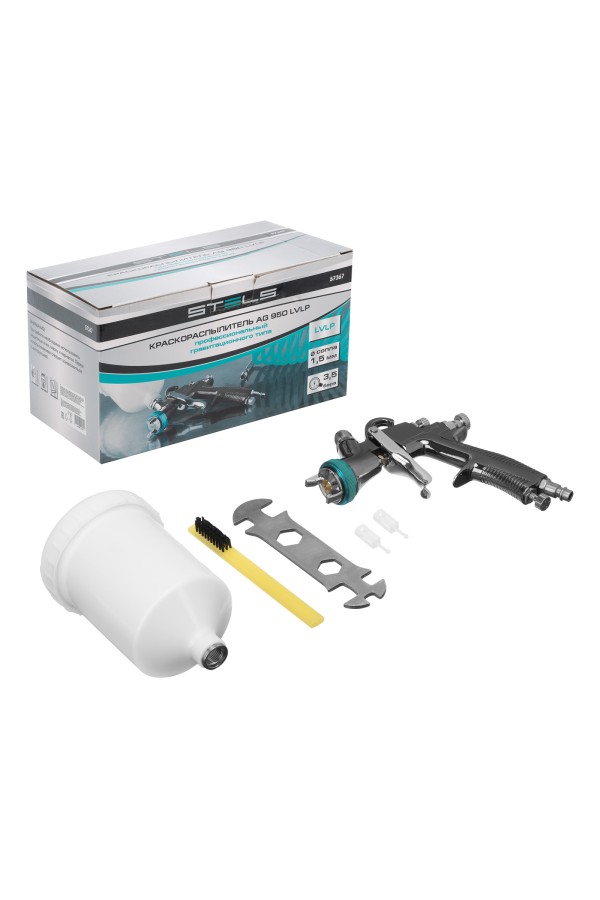 Краскораспылитель AG 950 LVLP, профессиональный, гравитационного типа, сопло 1.5 мм Stels