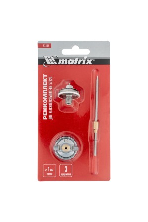 Комплект для краскораспылителя 57325 : сопло 1 мм, игла, форсунка// Matrix