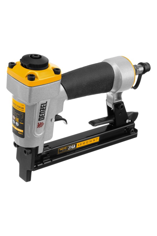 Степлер пневматический PS8016 для прямоугольных скоб 21GA от 6 до 16 мм Denzel
