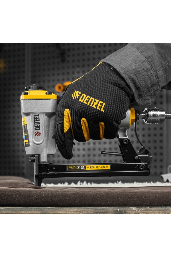 Степлер пневматический PS8016 для прямоугольных скоб 21GA от 6 до 16 мм Denzel