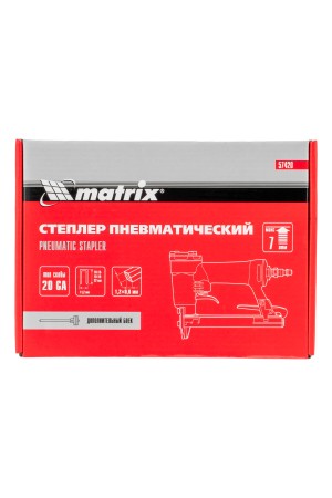 Степлер пневматический для прямоугольных скоб от 10 до 22 мм Matrix