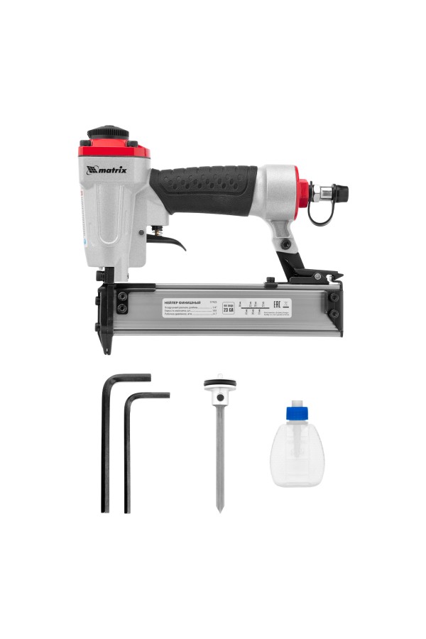 Нейлер финишный, шпилькозабивной пистолет, пневматический, гвоздь 23GA D 0.64 мм  длина 10-30 мм Matrix