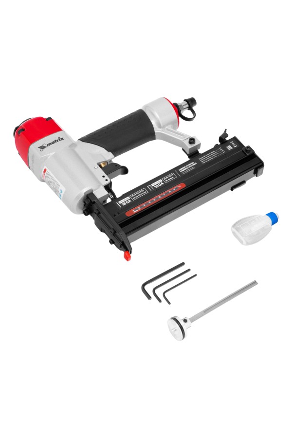 Нейлер-степлер пневматический 2 в 1, гвозди 18GA длина 10-50 мм, скобы 18GA длина 25-40 мм Matrix