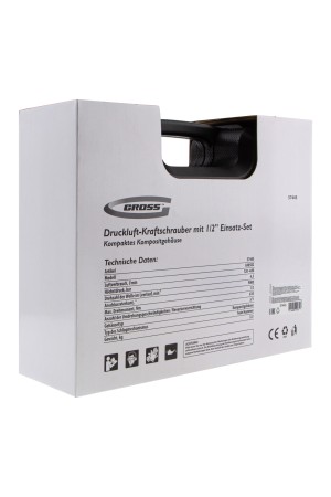 Гайковерт пневматический ударный G985K2, 1/2, 610Нм 9000 об/мин, с набором 17 предметов Gross