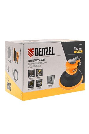 Эксцентриковая шлифовальная машина EPG150, 150 мм, 10000 об/мин, 5 мм, 160 л/мин Denzel