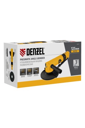 Пневматическая углошлифовальная машина AG125, 11000 об/мин, 125 мм, 186 л/мин Denzel