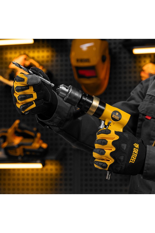 Пневматическая дрель PD500, 500 об/мин, 114 л/мин, 13 мм Denzel