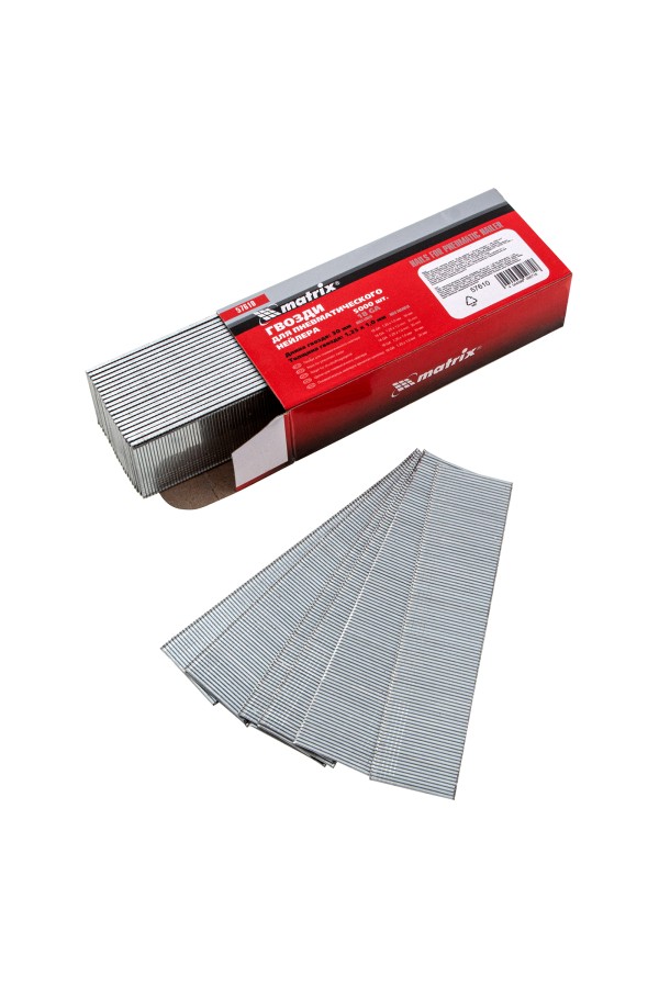 Гвозди для пневматического нейлера, длина 30 мм, ширина 1.25 мм, толщина 1 мм, 5000 шт Matrix