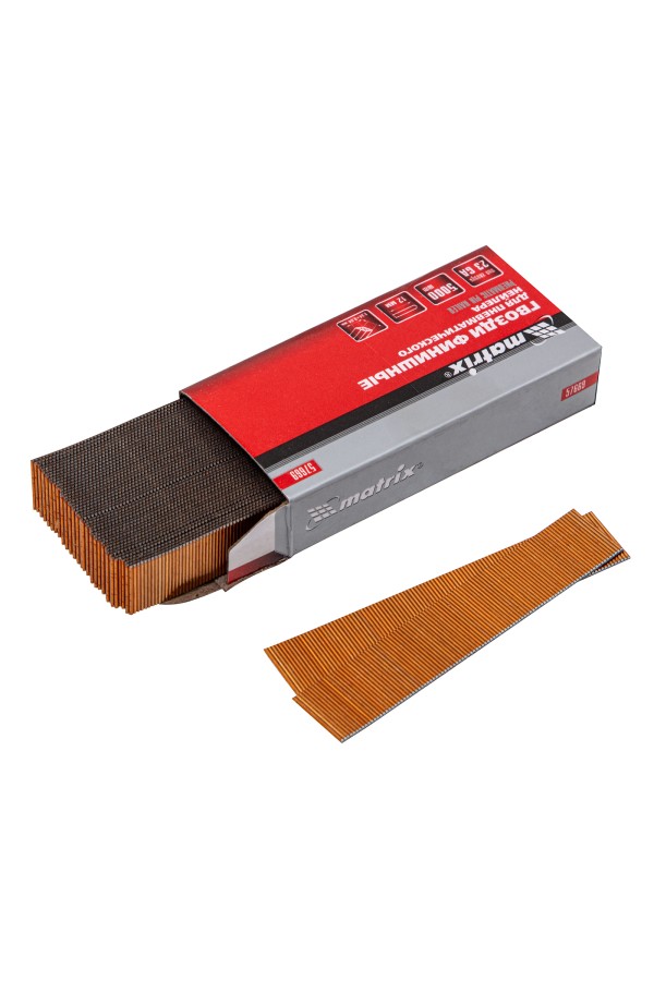 Гвозди финишные, (шпильки) 23GA для пневматического нейлера финишного D 0.64 мм, длина 12 мм, 5000 шт Matrix