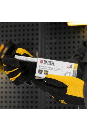 Скобы 21GA для пнев. степл., 10мм, шир. - 0,95мм, тол. - 0,6мм, шир. скобы - 12,8мм, 5000шт Denzel