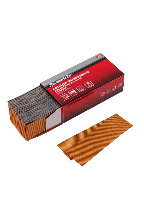 Гвозди финишные, (шпильки) 23GA для пневматического нейлера финишного D 0.64 мм, длина 20 мм, 5000 шт Matrix