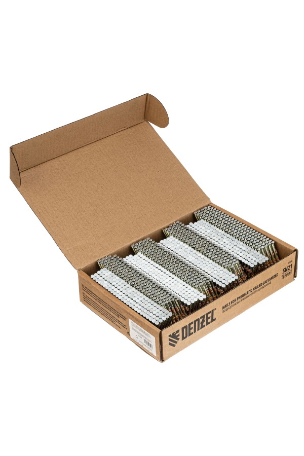 Гвозди для пнев. нейлера (оцинк.) длина - 65 мм, диам. - 2,9 мм, 2000 шт. Denzel