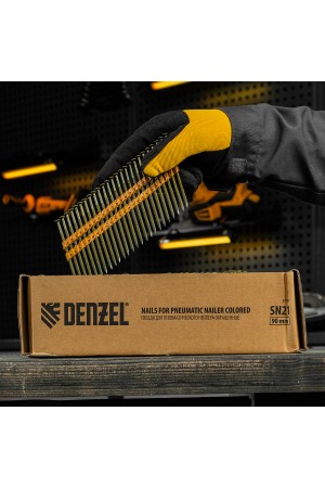 Гвозди для пнев. нейлера (крашен.), длина - 90 мм, диам. - 3,05 мм, 2000 шт. Denzel