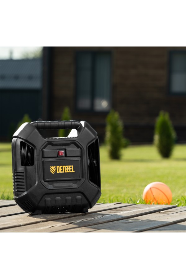 Компрессор воздушный DL1100 1.1 кВт, 180 л/мин, с набором аксессуаров Denzel