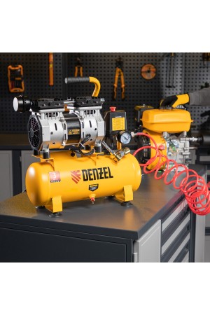 Компрессор DLS650/10 безмаслянный малошумный 650 Вт, 120 л/мин, ресивер 10 л Denzel