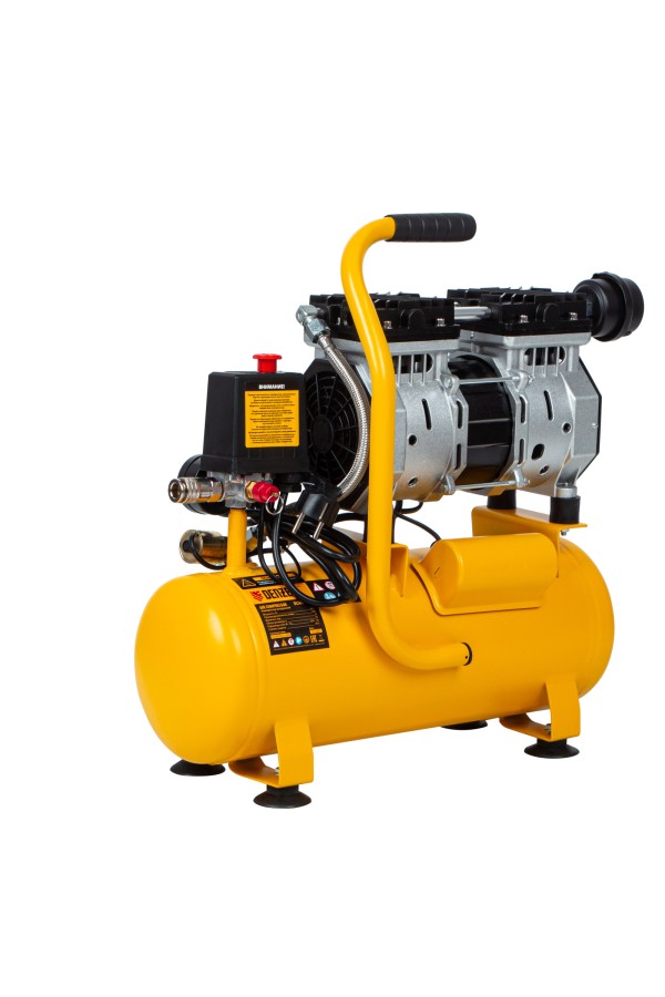 Компрессор DLS650/10 безмаслянный малошумный 650 Вт, 120 л/мин, ресивер 10 л Denzel