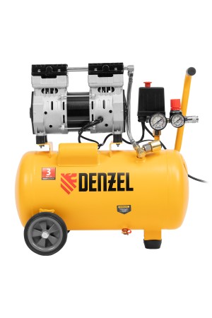 Компрессор DLS950/24 безмаслянный малошумный 950 Вт, 165 л/мин, ресивер 24 л Denzel