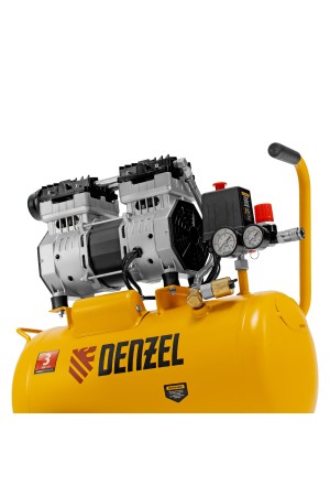 Компрессор DLS950/24 безмаслянный малошумный 950 Вт, 165 л/мин, ресивер 24 л Denzel