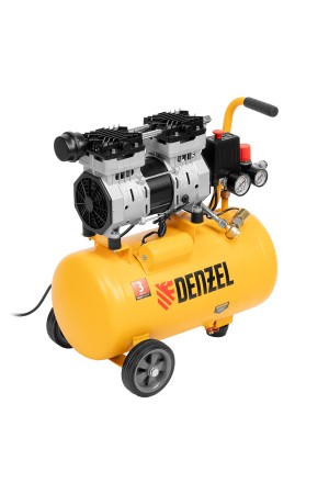 Компрессор DLS950/24 безмаслянный малошумный 950 Вт, 165 л/мин, ресивер 24 л Denzel