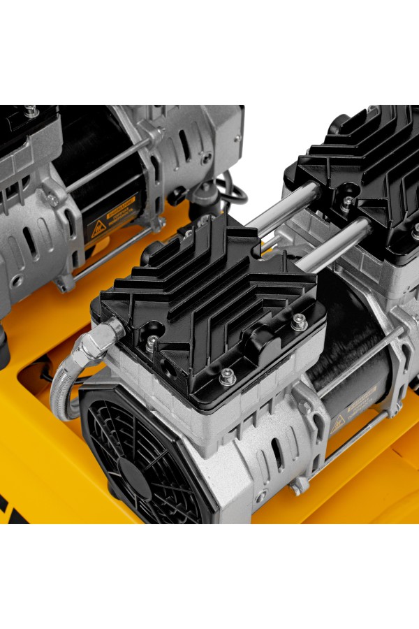 Компрессор безмасляный, малошумный DLS 1500/50, 1500 ВТ, 2x750, 50 л, 260 л/мин Denzel