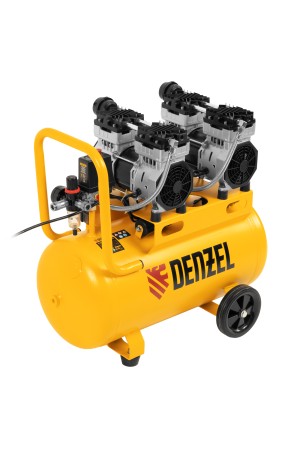 Компрессор безмасляный, малошумный DLS 1500/50, 1500 ВТ, 2x750, 50 л, 260 л/мин// Denzel
