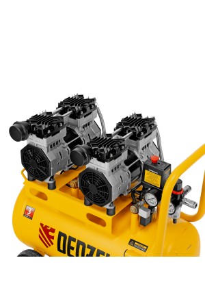 Компрессор безмасляный, малошумный DLS 1500/50, 1500 ВТ, 2x750, 50 л, 260 л/мин// Denzel