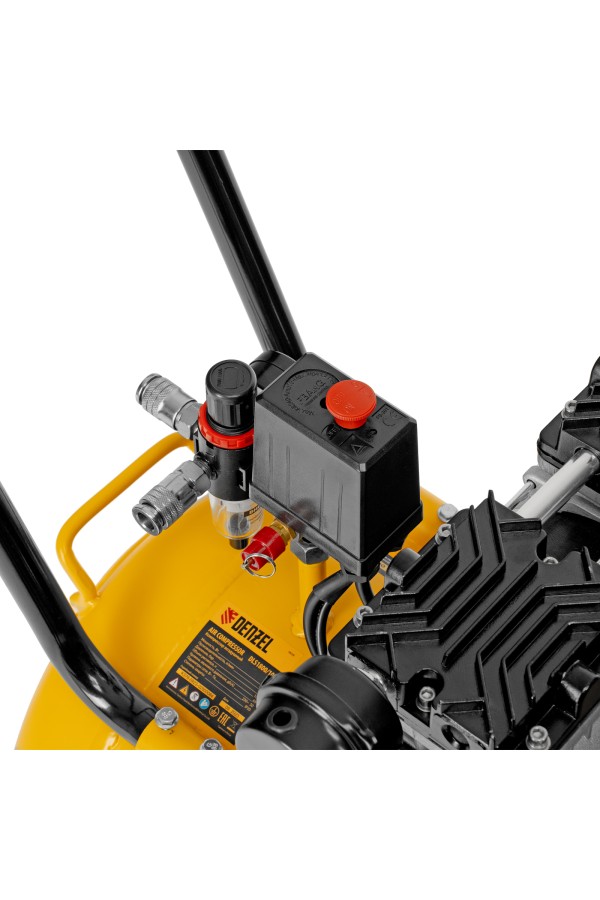 Компрессор безмасляный, малошумный DLS 1800/100,1800 Вт, 3x600, 100 л, 345 л/мин Denzel