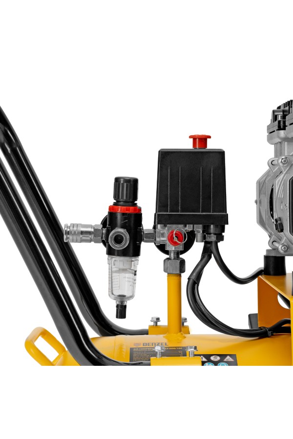 Компрессор безмасляный, малошумный DLS 1800/100,1800 Вт, 3x600, 100 л, 345 л/мин Denzel