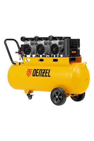 Компрессор безмасляный, малошумный  DLS 2250/100, 2250 Вт, 3x750, 100 л, 410 л/мин блок управления/ Denzel