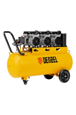 Компрессор безмасляный, малошумный  DLS 2250/100, 2250 Вт, 3x750, 100 л, 410 л/мин блок управления/ Denzel
