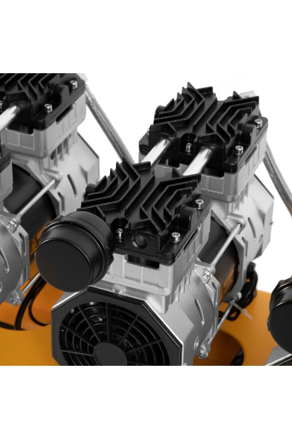 Компрессор безмасляный, малошумный  DLS 2250/100, 2250 Вт, 3x750, 100 л, 410 л/мин блок управления/ Denzel