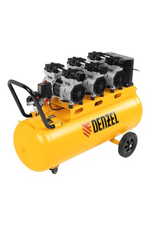 Компрессор безмасляный, малошумный  DLS 2250/100, 2250 Вт, 3x750, 100 л, 410 л/мин блок управления/ Denzel