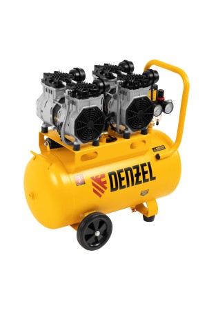 Компрессор безмасляный, малошумный DLS 2200/50, 2200 Вт, 2x1100, 50 л, 380 л/мин// Denzel