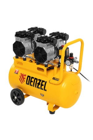 Компрессор безмасляный, малошумный DLS 2200/50, 2200 Вт, 2x1100, 50 л, 380 л/мин// Denzel