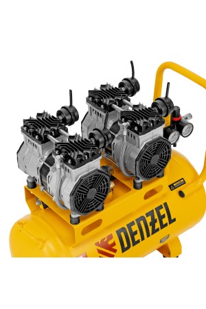Компрессор безмасляный, малошумный DLS 2200/50, 2200 Вт, 2x1100, 50 л, 380 л/мин// Denzel