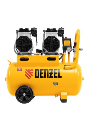 Компрессор безмасляный, малошумный DLS 2200/50, 2200 Вт, 2x1100, 50 л, 380 л/мин// Denzel