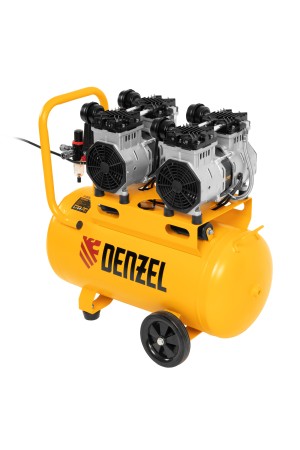 Компрессор безмасляный, малошумный DLS 2200/50, 2200 Вт, 2x1100, 50 л, 380 л/мин// Denzel