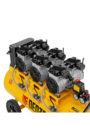 Компрессор безмасляный, малошумный DLS 3300/100, 3300 Вт,3x1100, 100 л, 570 л/мин ,блок управления// Denzel