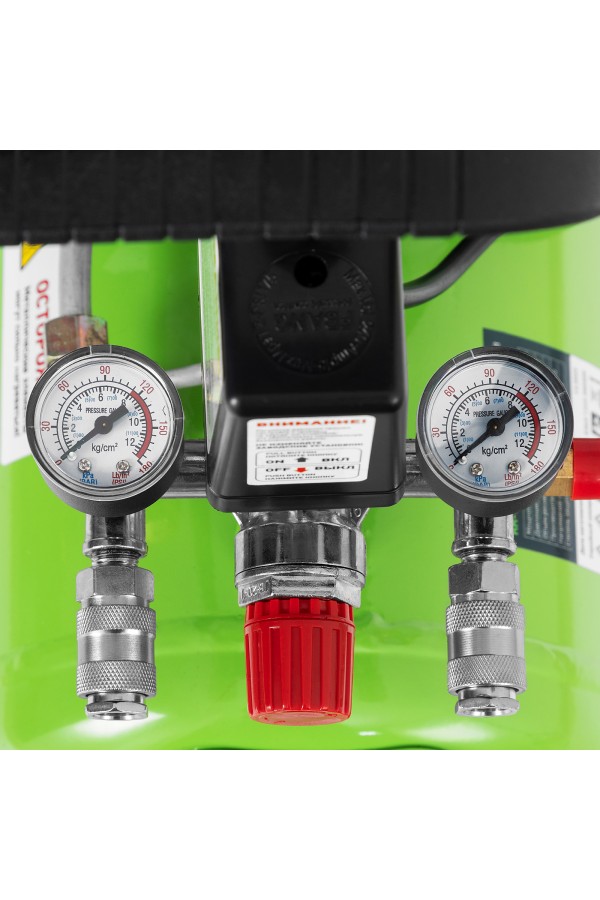 Компрессор с набором КК-1500/24 ПЛЮС, 1.5 кВт, 198 л/мин, 24 л, прямой привод, масляный Сибртех