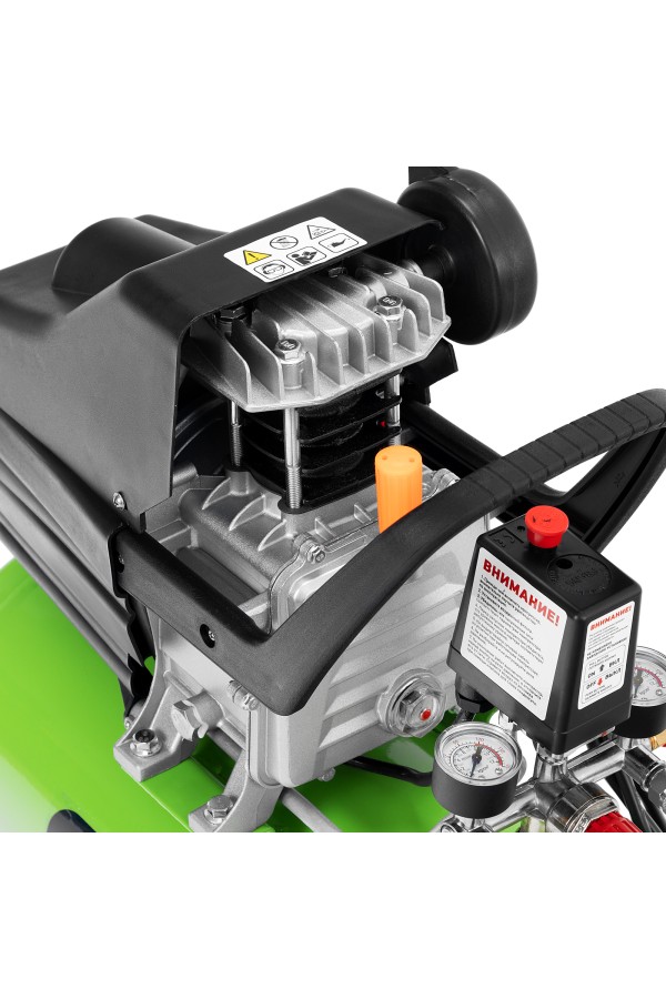 Компрессор с набором КК-1500/24 ПЛЮС, 1.5 кВт, 198 л/мин, 24 л, прямой привод, масляный Сибртех