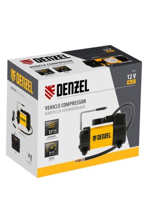 Компрессор автомобильный AC-37, 12 В, 7 атм, 37 л/мин, автомобильный предохранитель Denzel