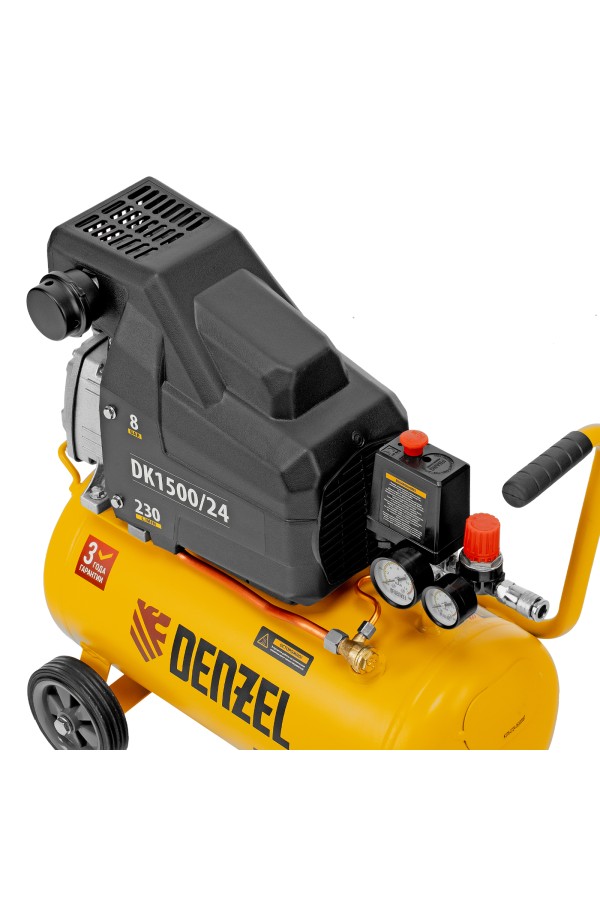 Компрессор воздушный DK1500/24, Х-PRO 1.5 кВт, 230 л/мин, 24 л Denzel