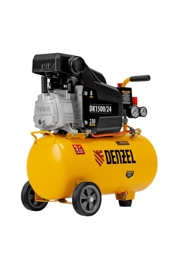 Компрессор воздушный DK1500/24, Х-PRO 1.5 кВт, 230 л/мин, 24 л Denzel