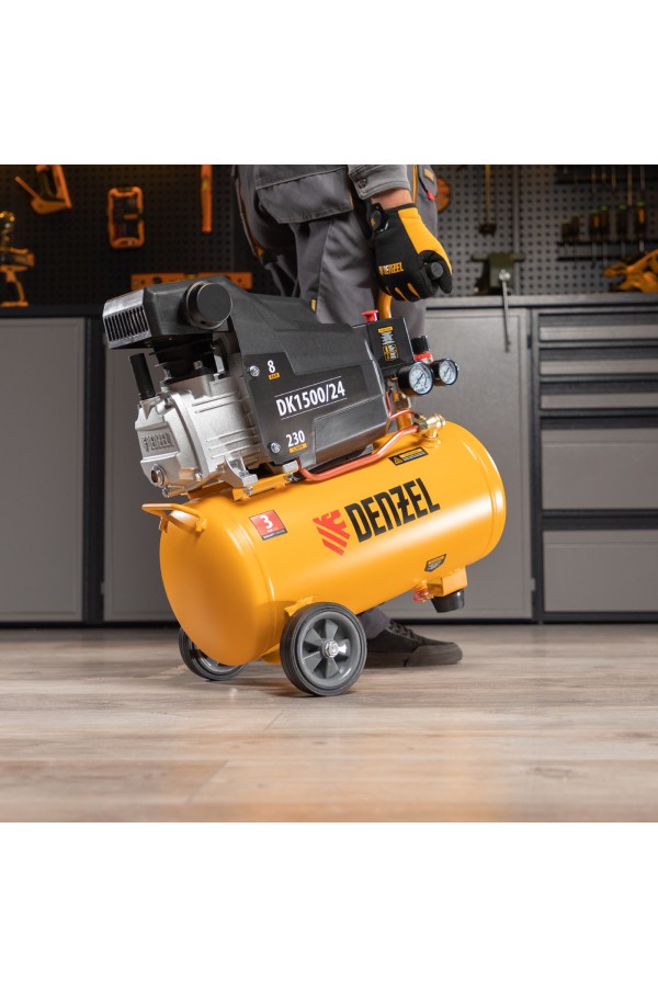 Компрессор воздушный DK1500/24, Х-PRO 1.5 кВт, 230 л/мин, 24 л Denzel