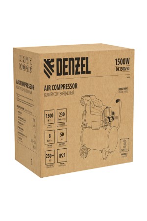 Компрессор воздушный DK1500/50, Х-PRO 1.5 кВт, 230 л/мин, 50 л Denzel