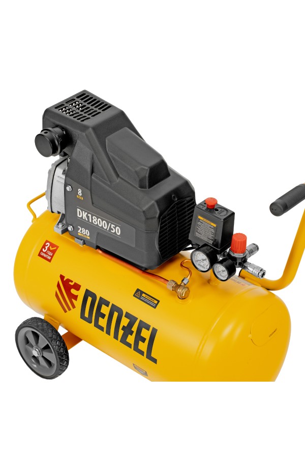 Компрессор воздушный DK1800/50, Х-PRO 1.8 кВт, 280л/мин, 50л Denzel