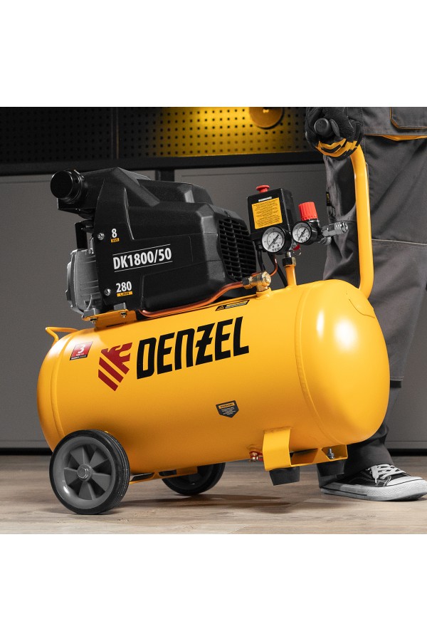 Компрессор воздушный DK1800/50, Х-PRO 1.8 кВт, 280л/мин, 50л Denzel