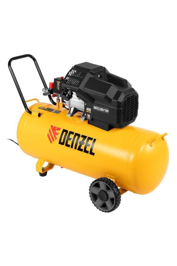 Компрессор воздушный DKV2200/100, Х-PRO 2.2 кВт, 400 л/мин, 100л Denzel