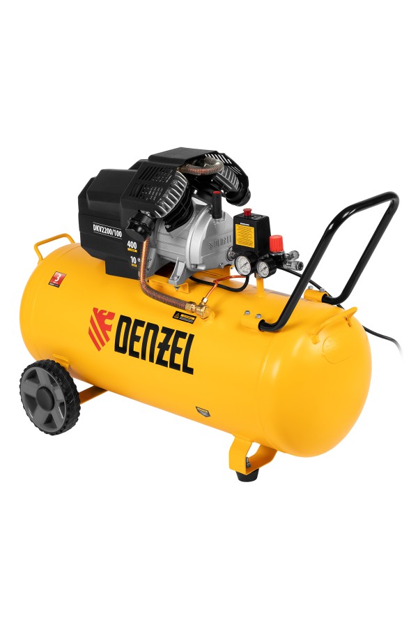 Компрессор воздушный DKV2200/100, Х-PRO 2.2 кВт, 400 л/мин, 100л Denzel
